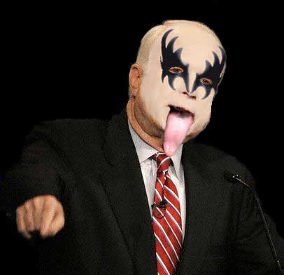 John McCain in Gene Simmons -style KISS make-up